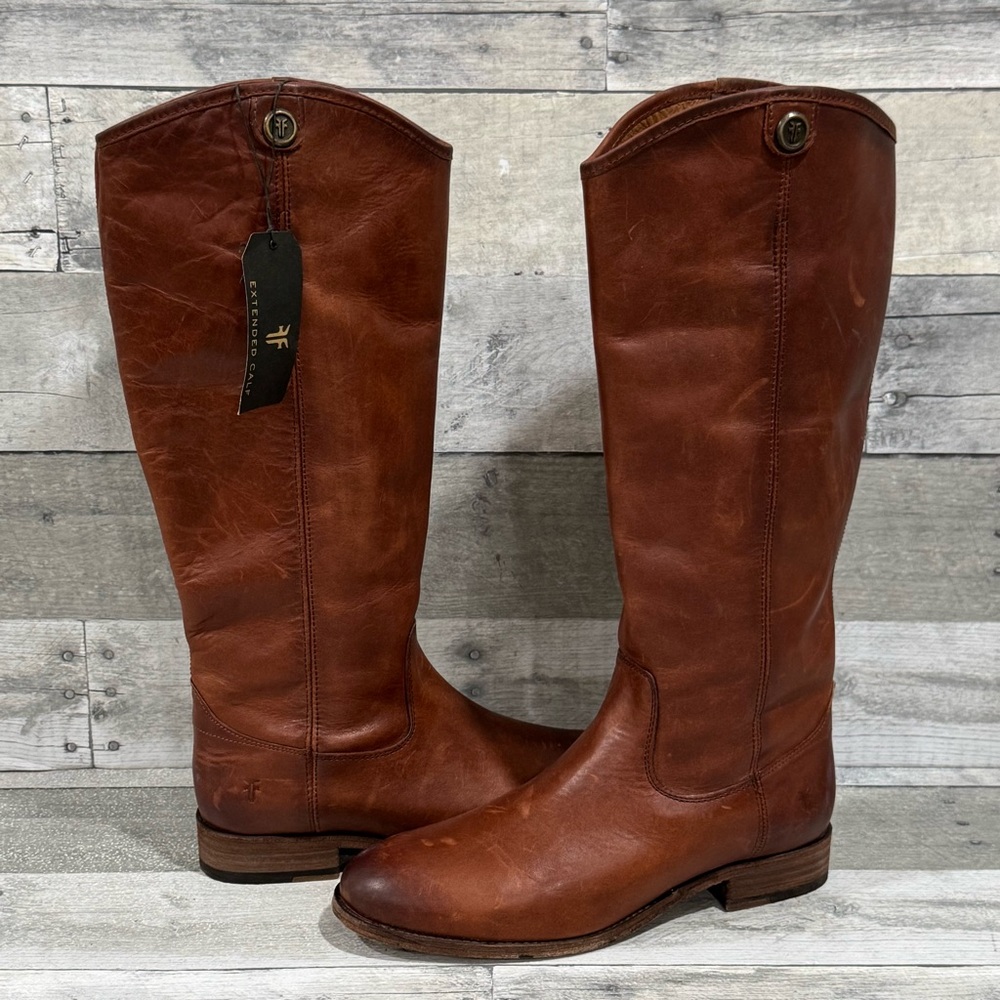 FRYE MELISSA BUTTON 2 WOMENS BOOTS IN COGNAC - SIZE - 7.5